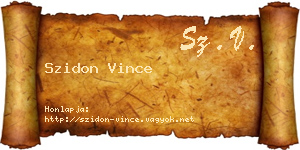 Szidon Vince névjegykártya